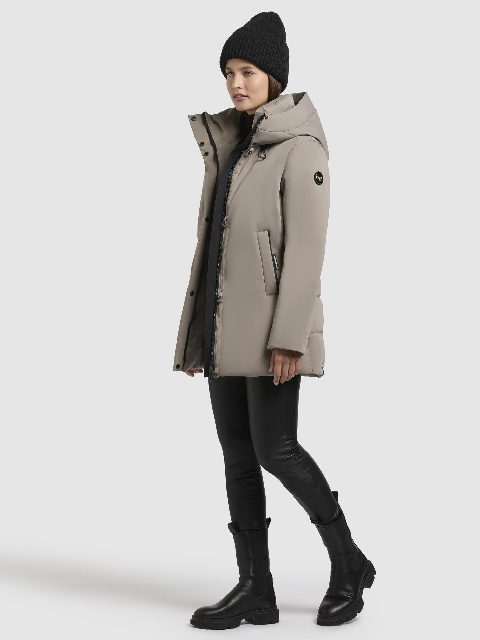 khujo Winterjacke Palla-YM Damen Wintermantel mit verstellbarer Kapuze