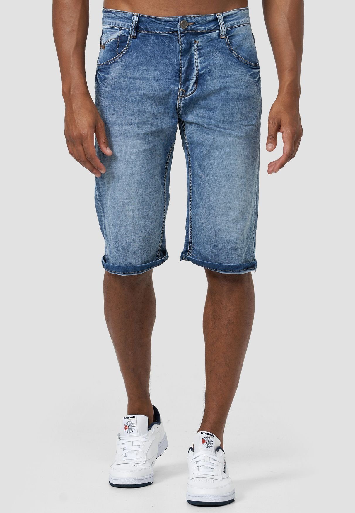 LEO GUTTI Jeansshorts »3651« Herren Capri Jeans Shorts Sommer Kurze 3/4  Hose Acid Wash Denim Pants online kaufen | OTTO