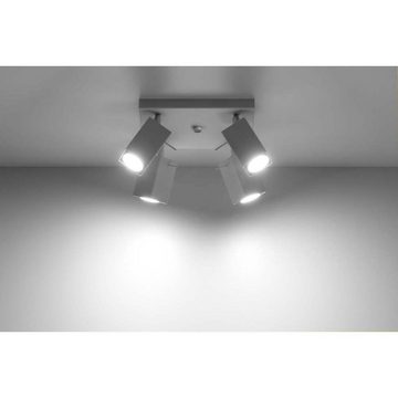 etc-shop LED Deckenspot, Leuchtmittel nicht inklusive, Deckenleuchte Deckenlampe verstellbare Spots Weiß Stahl L 25 cm