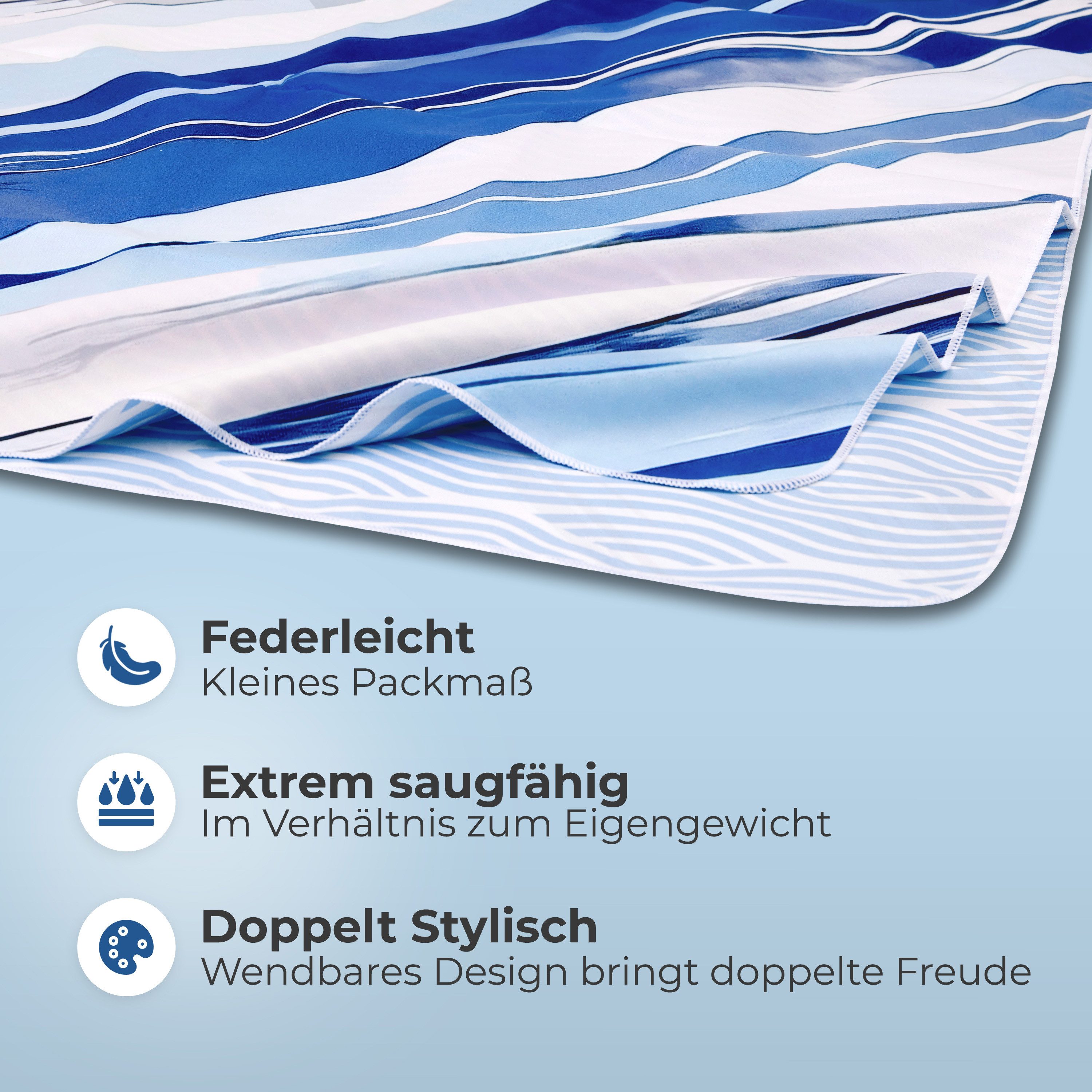 NirvanaShape Strandtuch Reise Handtuch Strandtuch XXL - Strandhandtuch, Mikrofaser Badetuch – Bild 3 von 5