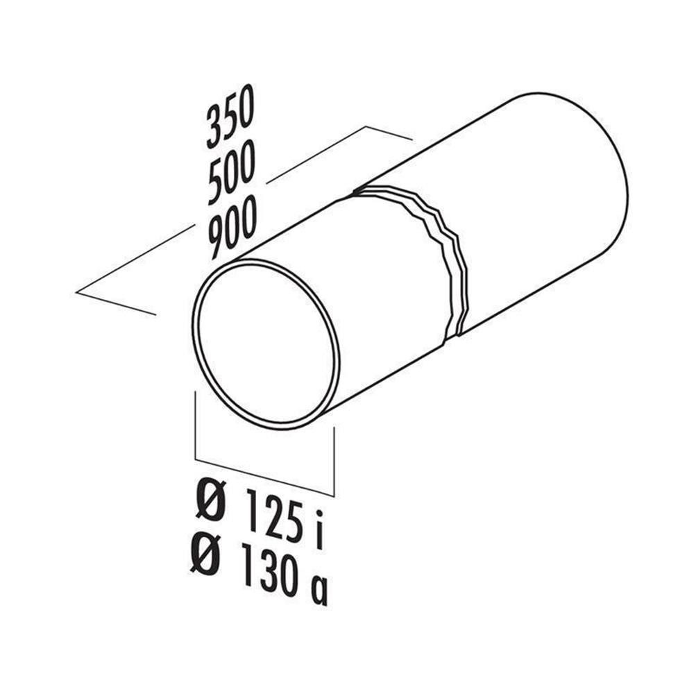 Naber Abluft-Set Naber COMPAIR System Ø 125 Rundrohr 125, Länge 500 mm