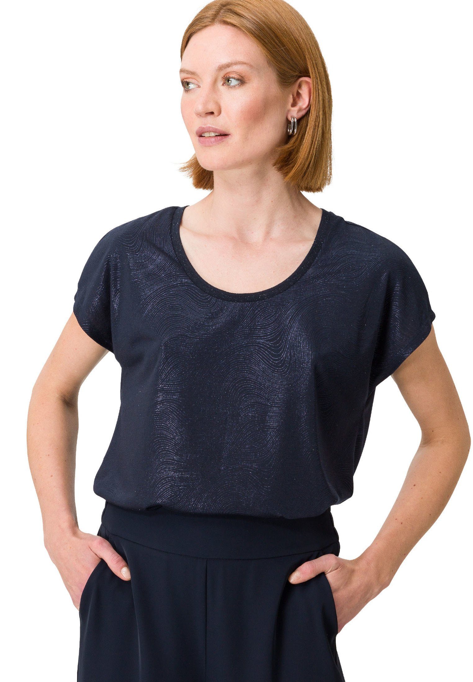 Zero T-Shirt mit Alloverdruck (1-tlg) Plain/ohne Details Dark BlueDark Blue