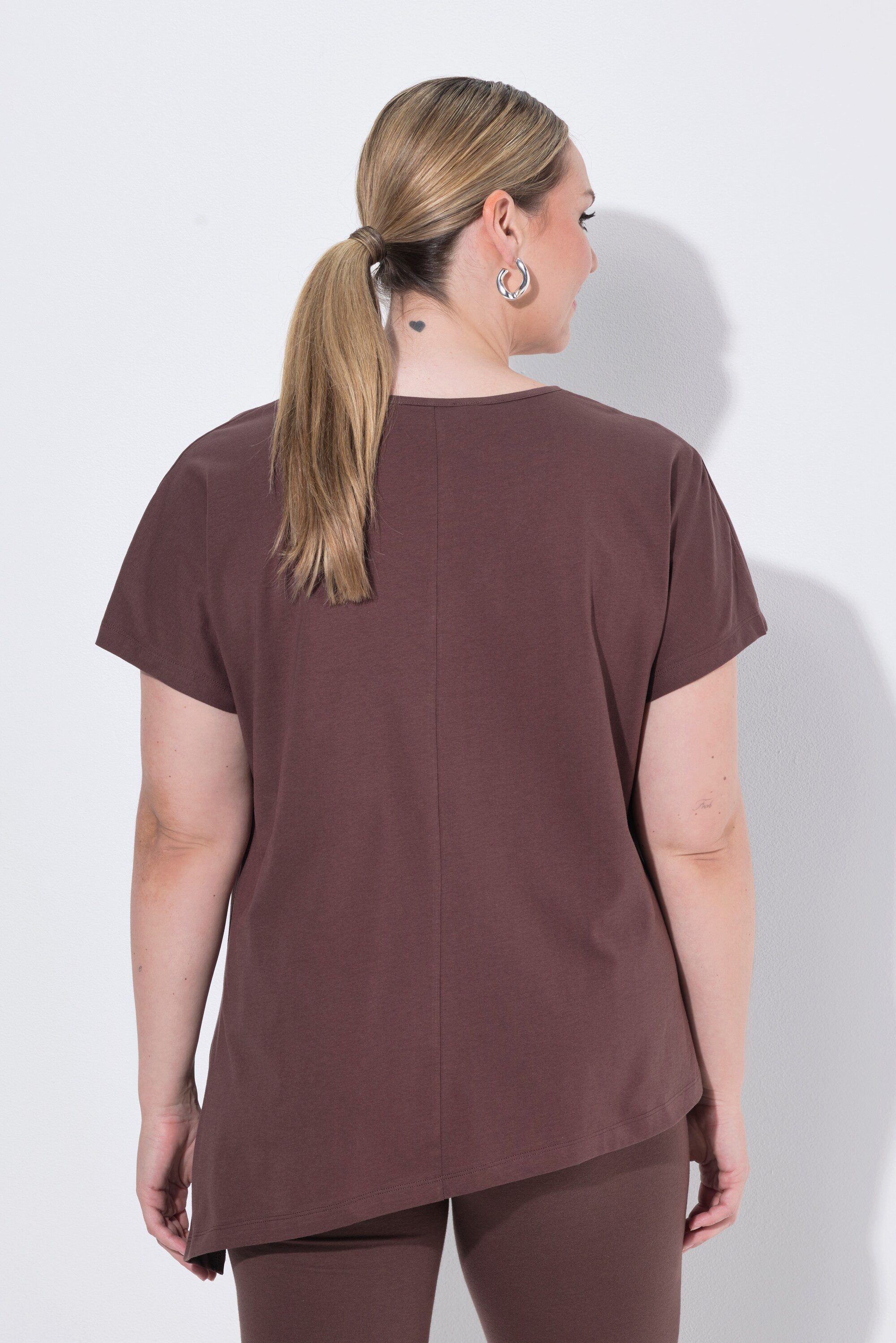 MIAMODA T-Shirt T-Shirt A-Linie asymmetrischer Saum Blüten