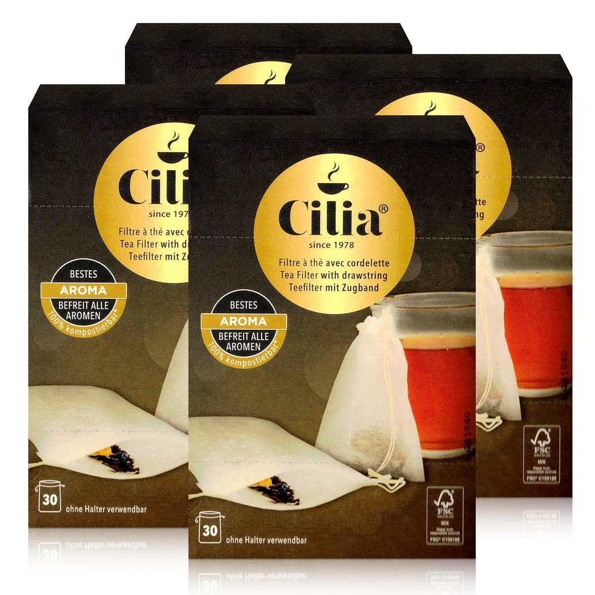 Cilia Teesieb CILIA Teefilter 30 Stück ohne Halter verwendbar (4er Pack)