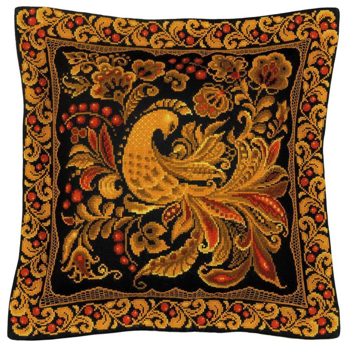 Riolis Kreativset Riolis Stickpackung "Kissen / Bild Khokhloma Malerei", Zählmuster, (embroidery kit by Marussia)