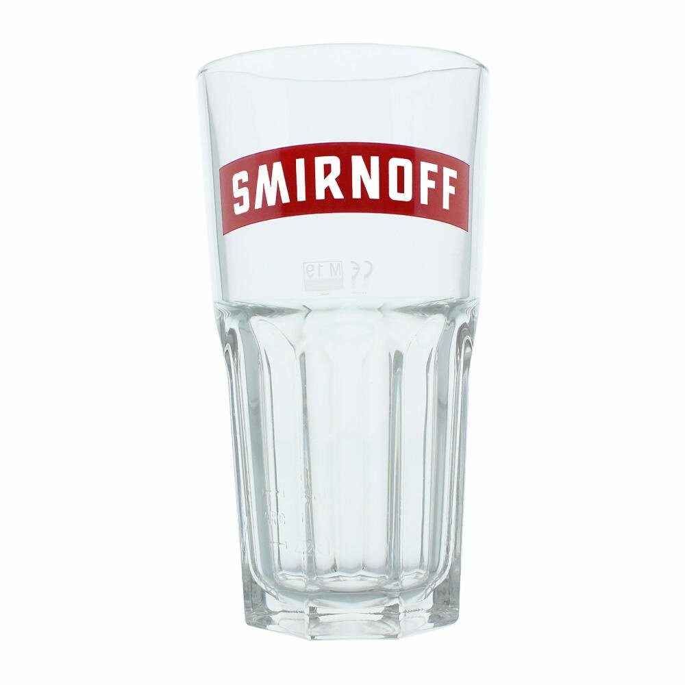 Smirnoff Longdrinkglas No.21 Harley Glas mit Logo, Longdrink Glas, 300 ml, Glas