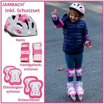 JAMBACH Inlineskates, verstellbare Größe blinkende Rolle Einsteiger Set