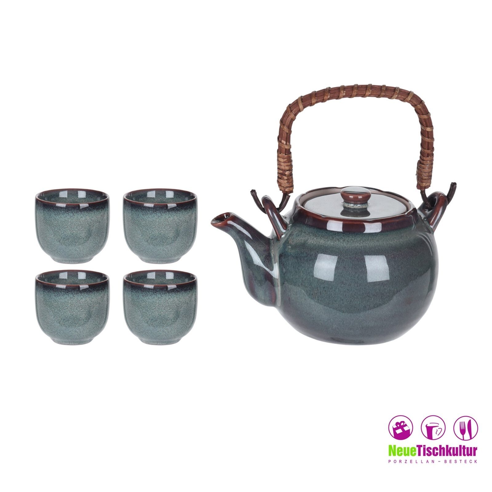 Keramik mit Becher Neuetischkultur Teekanne 4 Teekanne