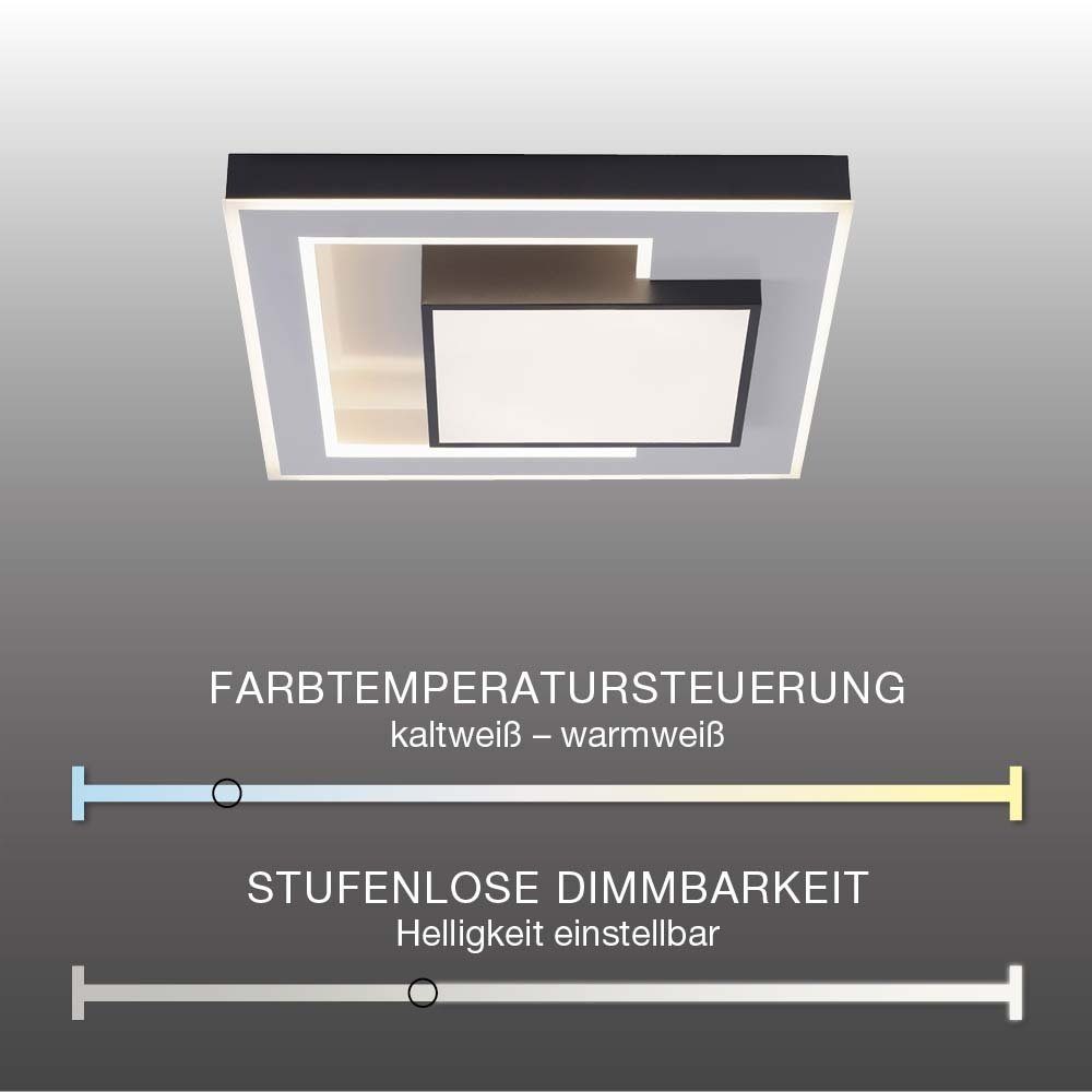 dimmbar, Dimmfunktion, getrennt schaltbar Q-ALTA Leuchtmittel, Smart LED Neuhaus CCT-Farbtemperaturregelung, Smart Home, Deckenlampe LED-Leuchte Smarte CCT Home, mit Lichtfarbwechsel, Paul Memoryfunktion,