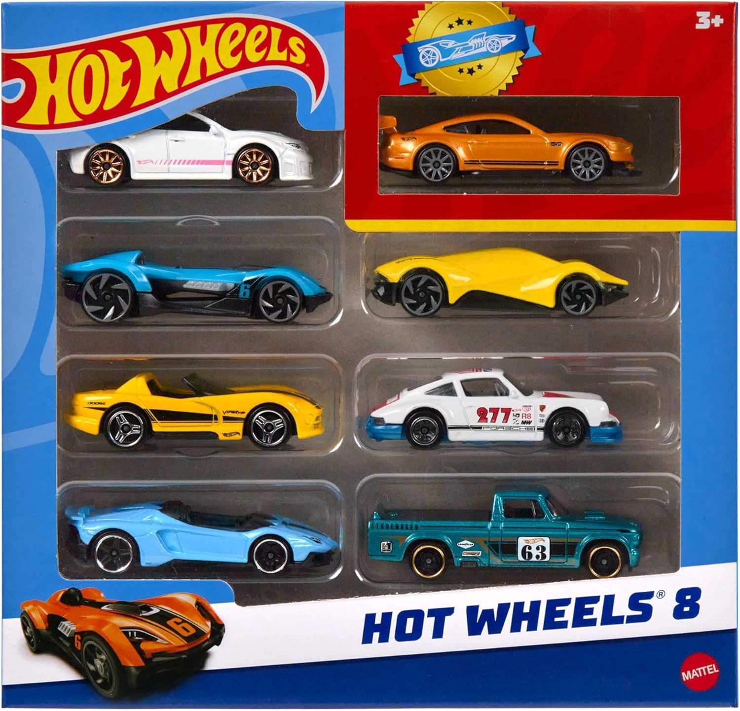 Hot Wheels Autorennbahn Hot Wheels Set mit 8 Basic-Spielzeugautos und -Truc günstig online kaufen