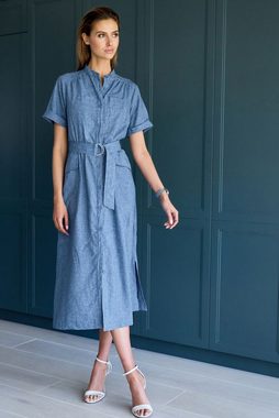 Next Midikleid Hemdblusenkleid in Midilänge aus Leinengemisch (1-tlg)