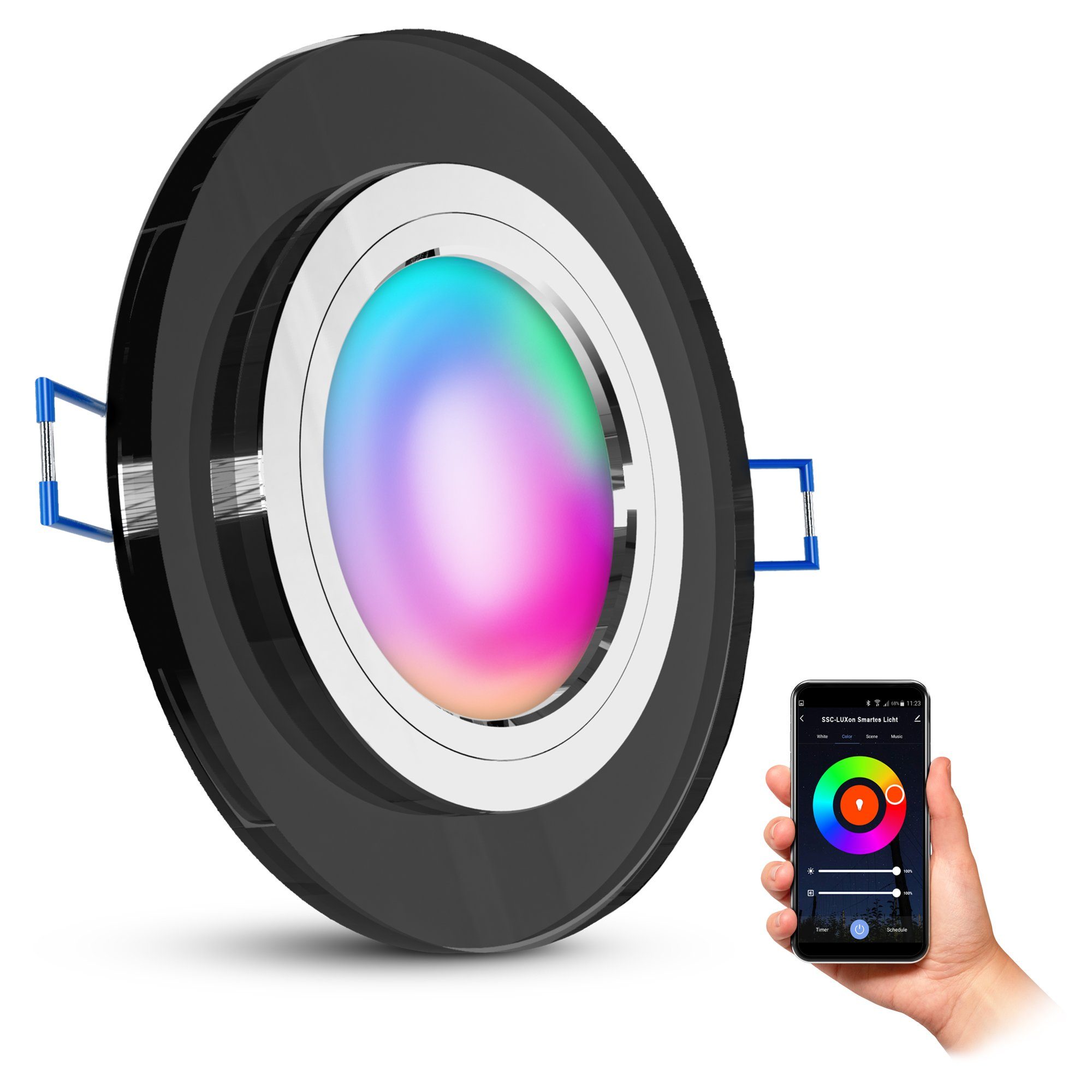 SSC-LUXon LED Einbaustrahler Glas Einbauleuchte flach, günstig online kaufen