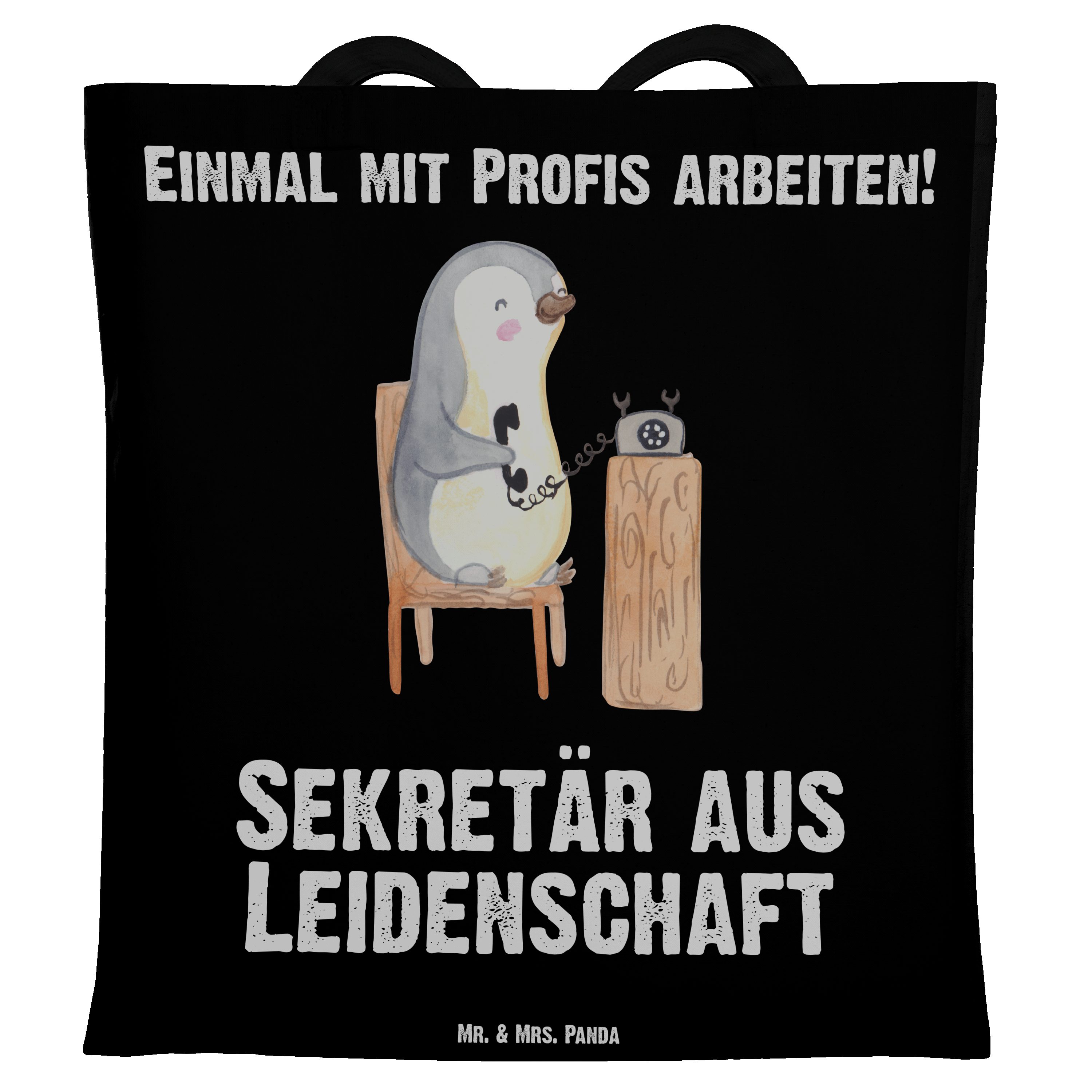 Sekretär Schwarz Panda aus Mr. Leidenschaft Geschenk, - Tragetasche Rente Mrs. (1-tlg) & Einkaufstasche, -