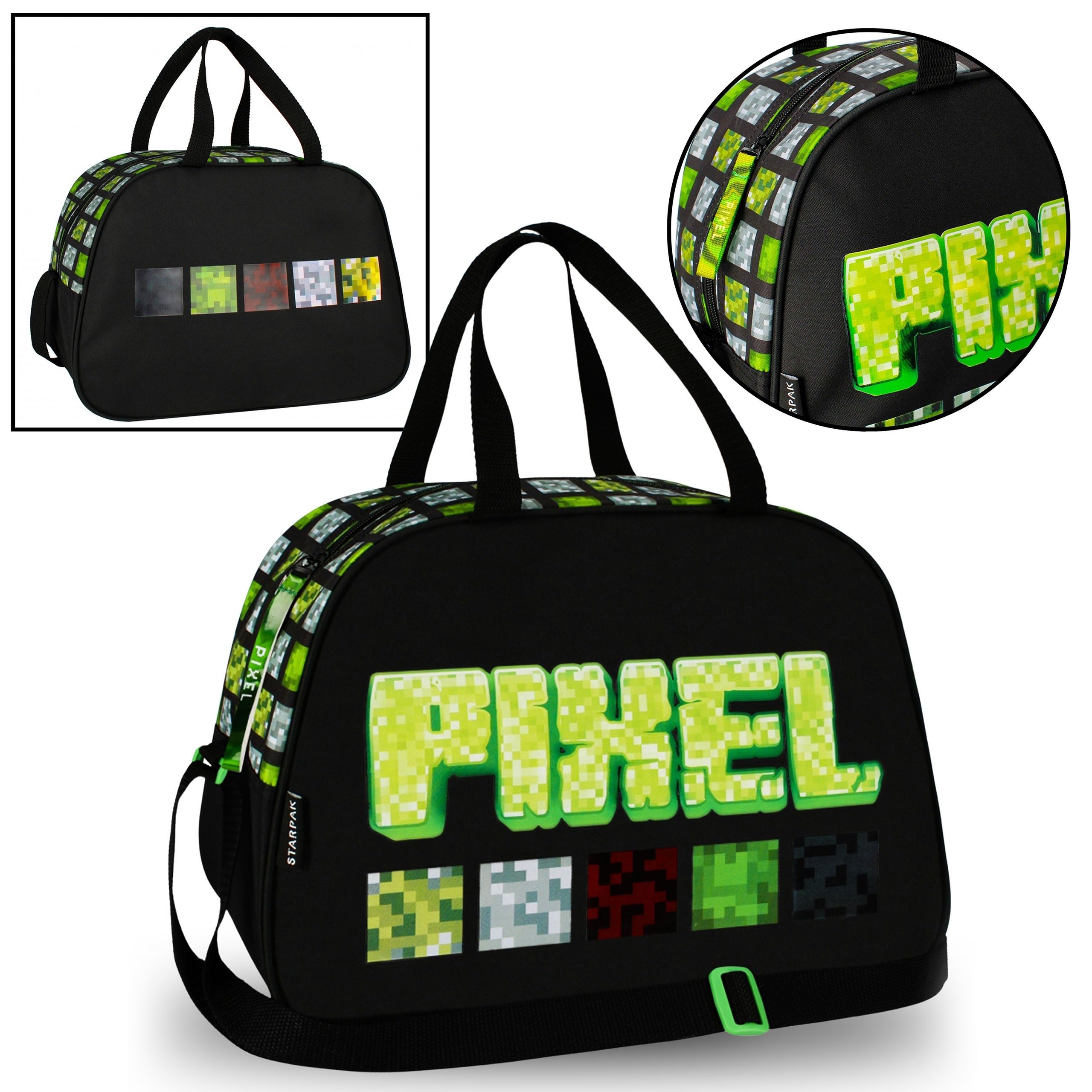 Pixel Reisetasche Pixel Game Jungen geräumige Sport-/Reise-Umhängetasche 39x16x27cm