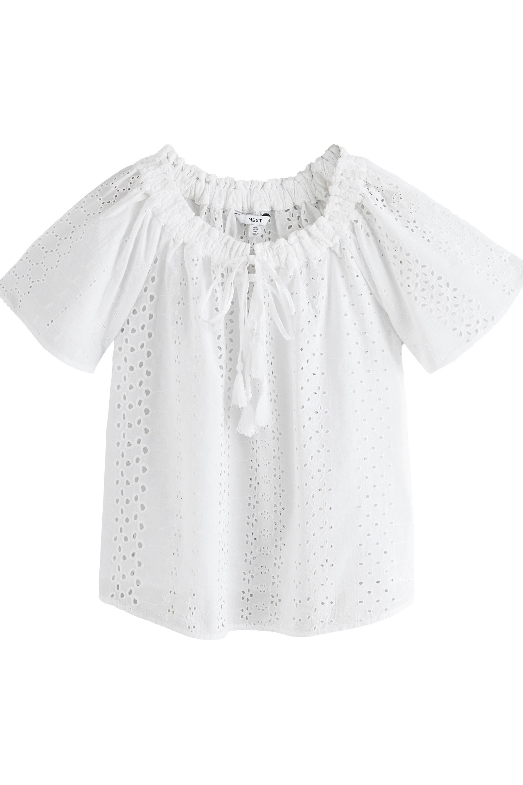Next Blusenshirt Kurzärmliges Bardot-Oberteil mit Neckholder günstig online kaufen