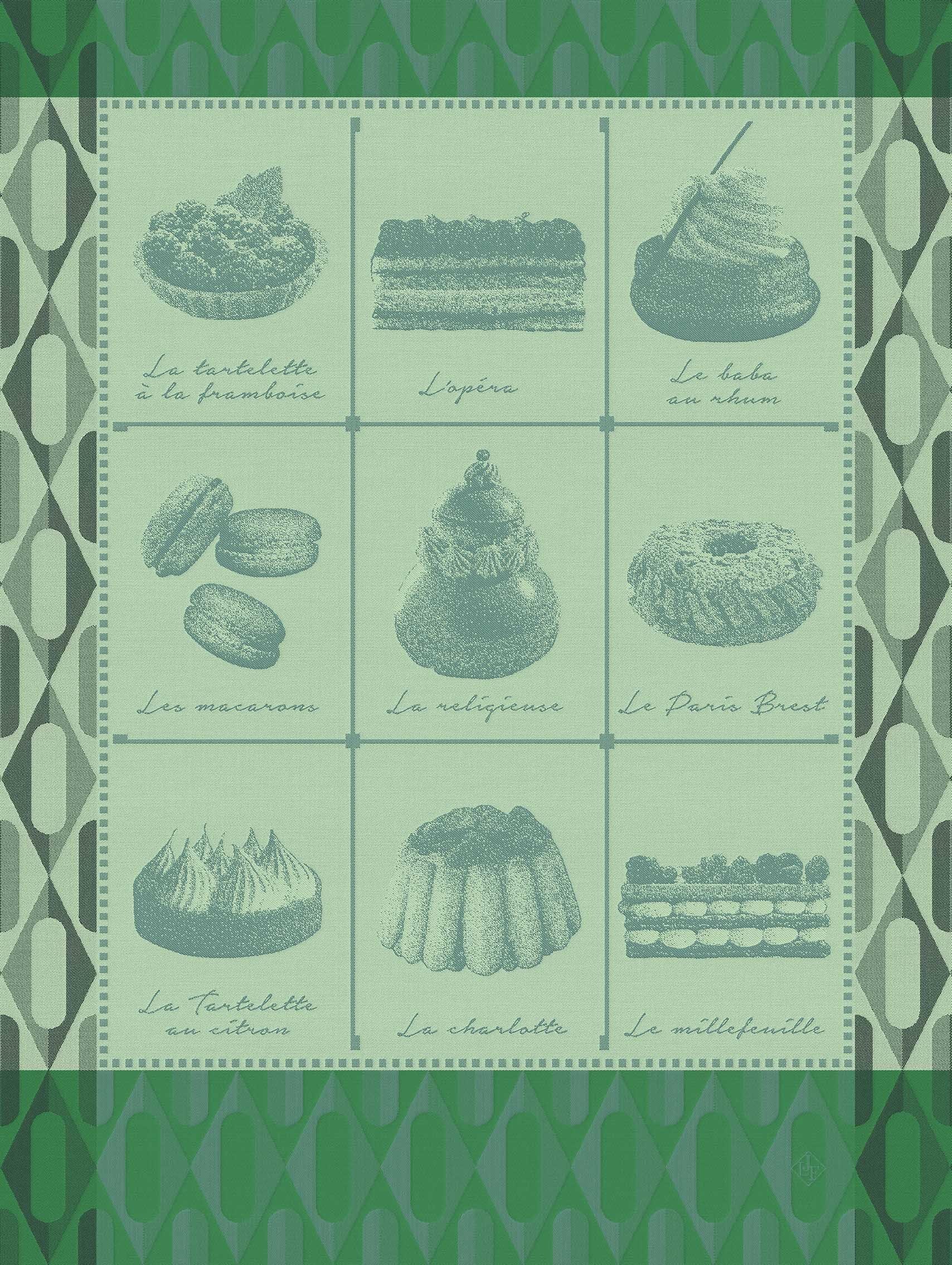 Pâtisseries Geschirrtuch), Geschirrtuch jacquard-gewebt Francais x Francaises (1-tlg., Le 1 60x80 Jacquard Geschirrtuch Pistache cm,