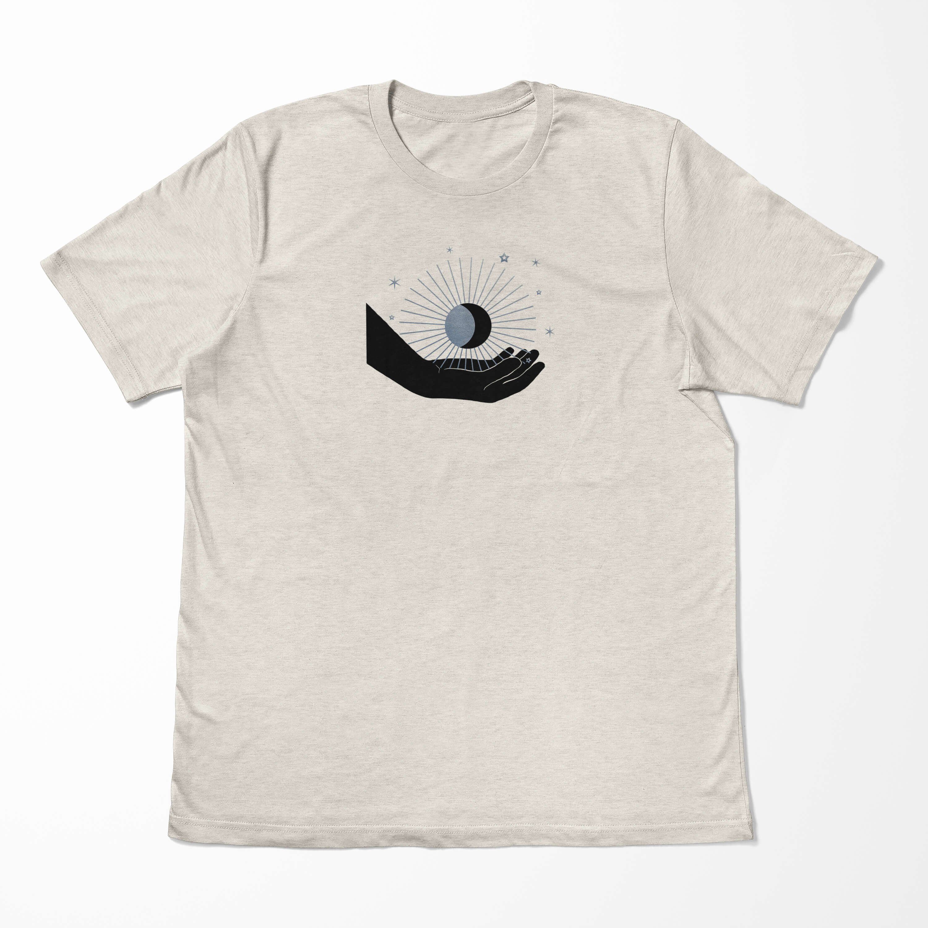 au gekämmte Herren Ökomode Art Sinus T-Shirt Mondzeichen 100% Bio-Baumwolle Nachhaltig Motiv Astrologie T-Shirt Shirt (1-tlg)