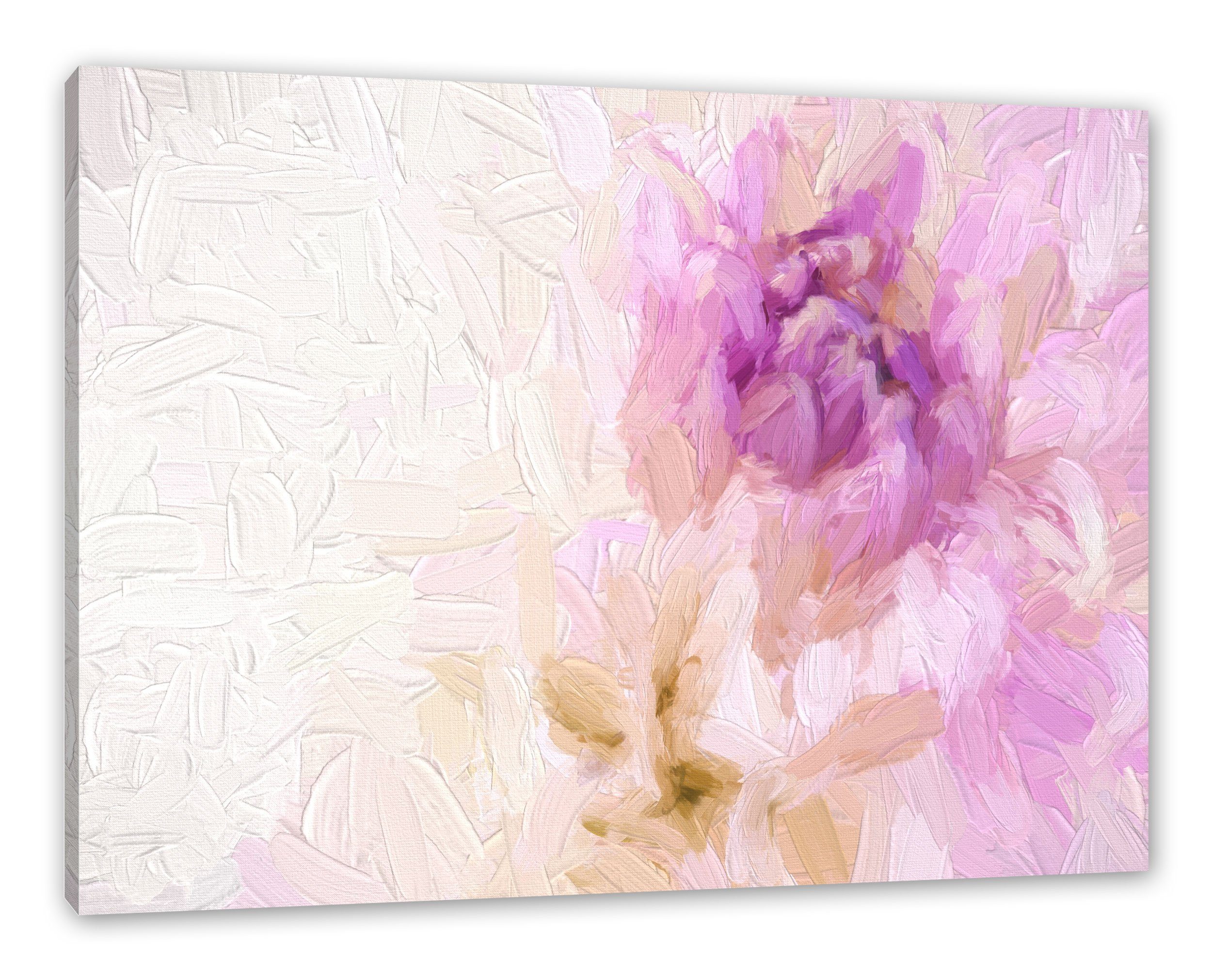 Pixxprint Leinwandbild traumhafte lila weiße Blüte, traumhafte lila weiße Blüte (1 St), Leinwandbild fertig bespannt, inkl. Zackenaufhänger
