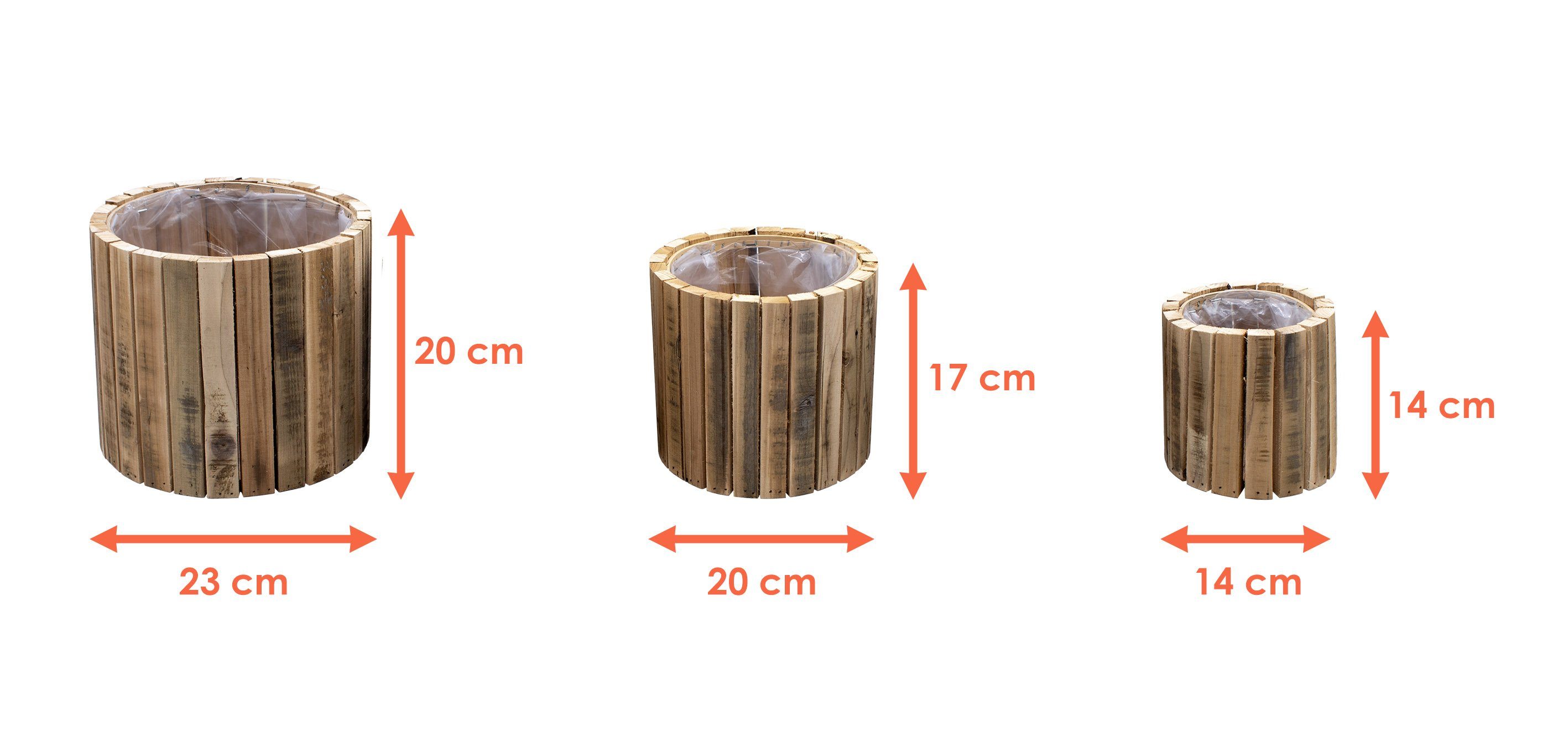 Spetebo Blumentopf Holz Pflanztopf im 3er günstig online kaufen