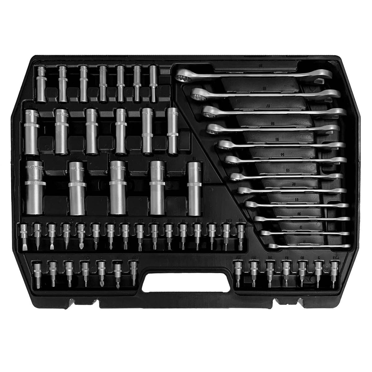 Mephisto-Tools Werkzeugset, (fertig montiert und bestückt), Werkzeug ist aus hochwertigem Chrom Vanadium Stahl, seitlicher Sicherheitsverschluss am Koffer