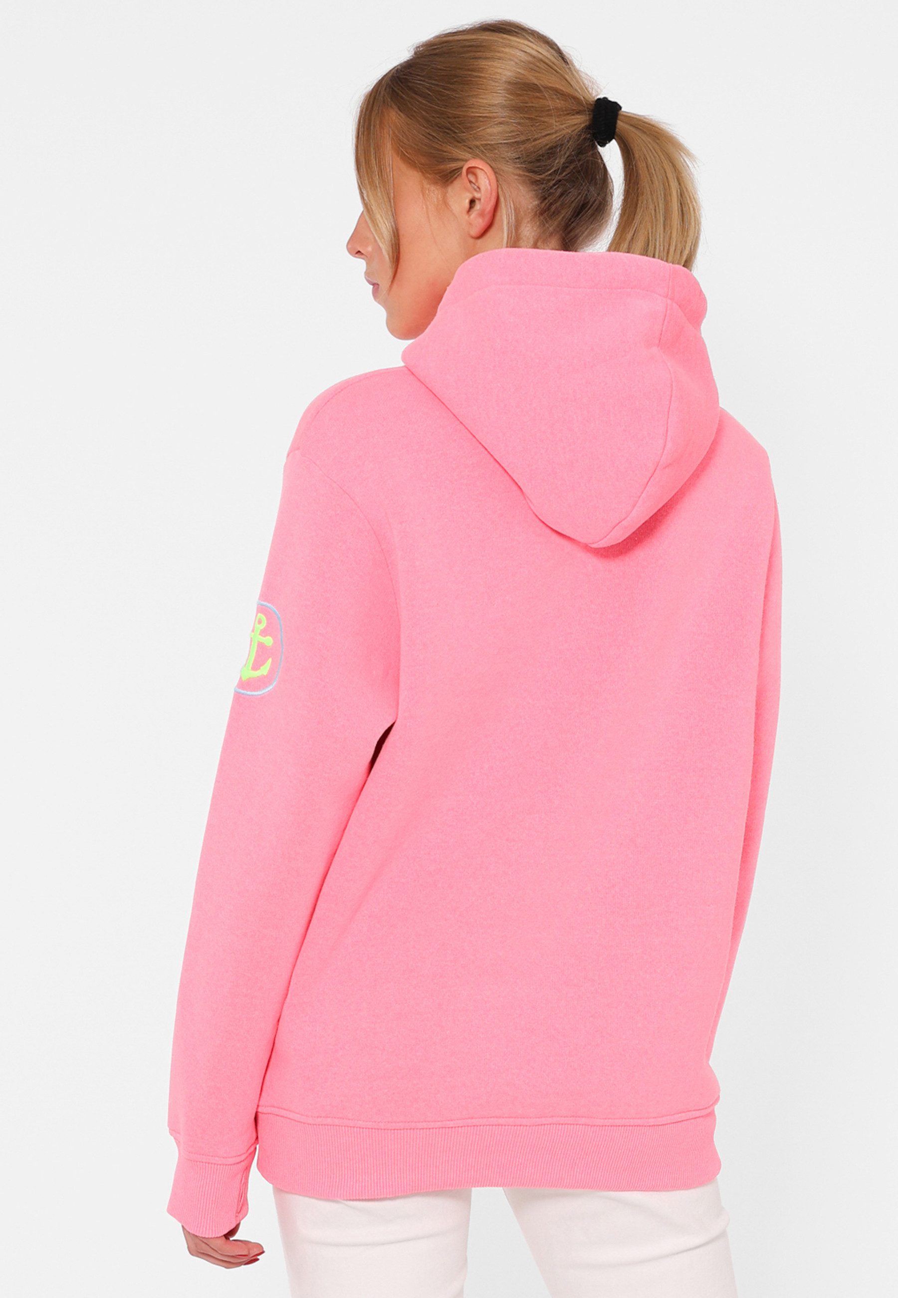Zwillingsherz Sweatshirt gestickter Schriftzug, Kapuze, Langarm, günstig online kaufen