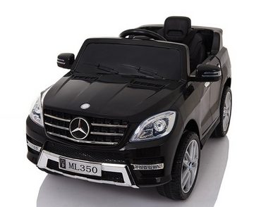 TPFLiving Elektro-Kinderauto Mercedes ML 350 mit Fernbedienung - 2 x 12 Volt - 4,5Ah-Akku, Belastbarkeit 30 kg, Kinderfahrzeug mit Soft-Start und Bremsautomatik - Farbe: schwarz