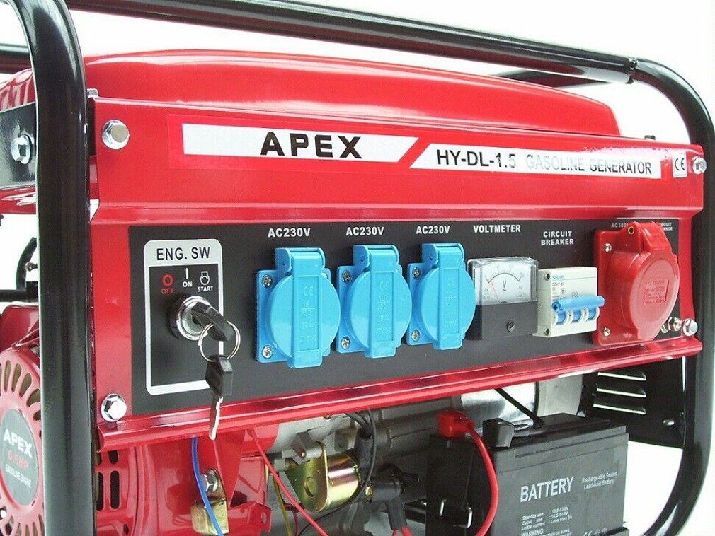 Apex Stromerzeuger Elektro-Start Benzin Stromerzeuger 230V Generator (1-tlg) 9500E 400V 66265