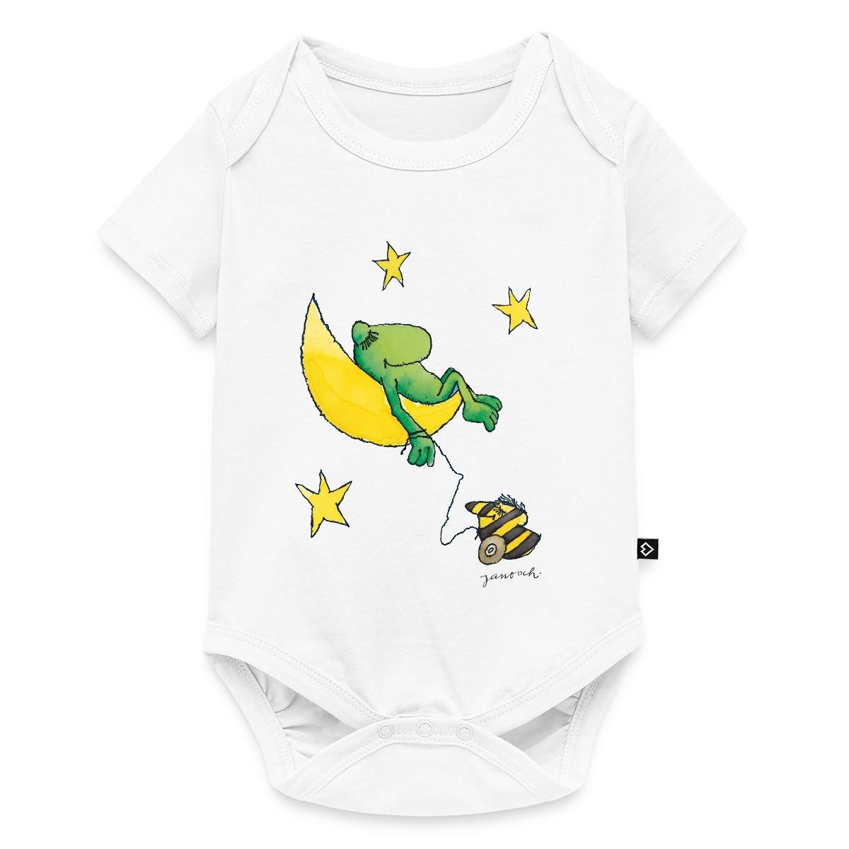 Spreadshirt Kurzarmbody Janosch Günter Kastenfrosch Mond Träume Kurzarm Tages Baby Body (1-tlg)