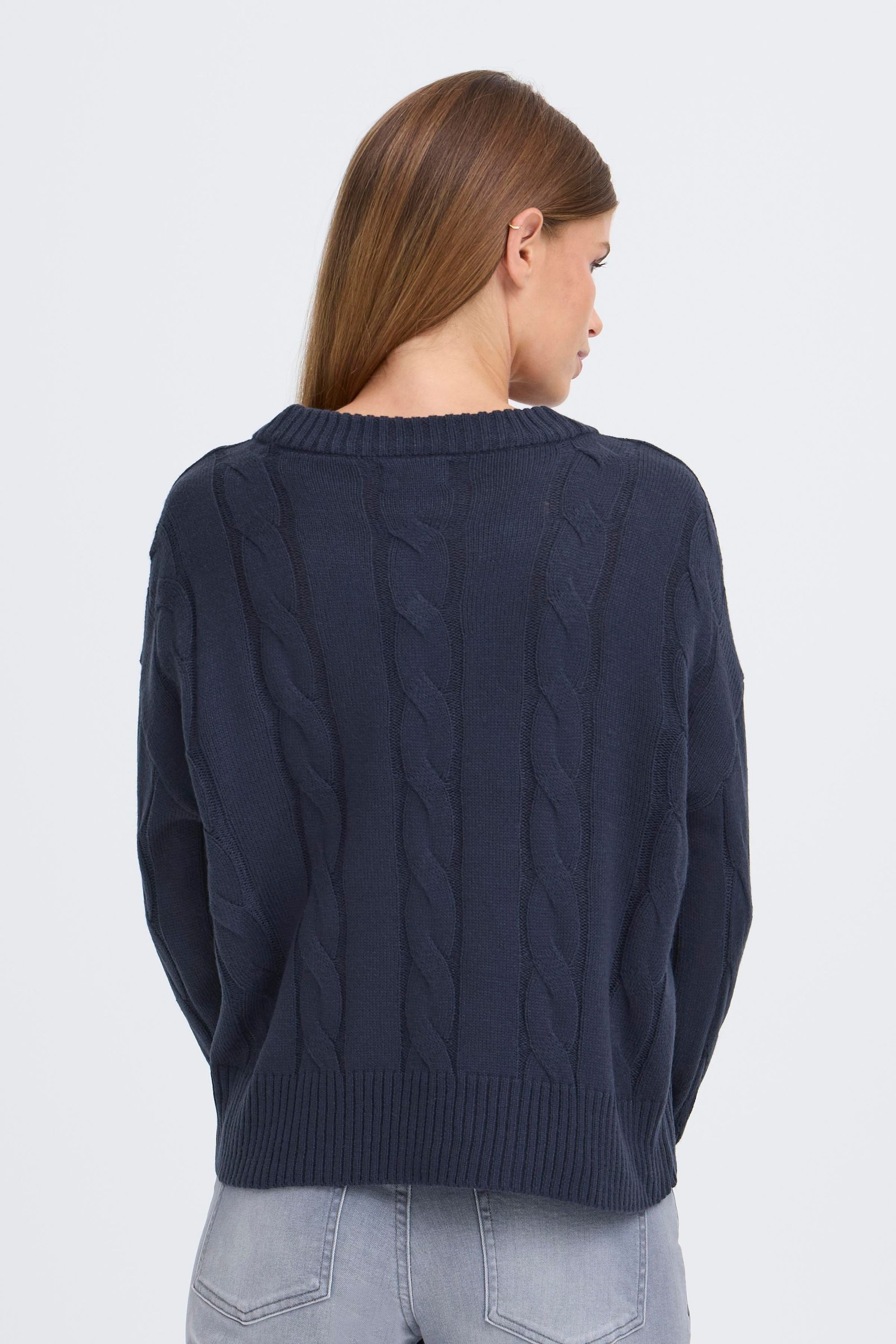 OXMO Strickpullover OXKimni Kuscheliger Pullover mit Zopfmuster