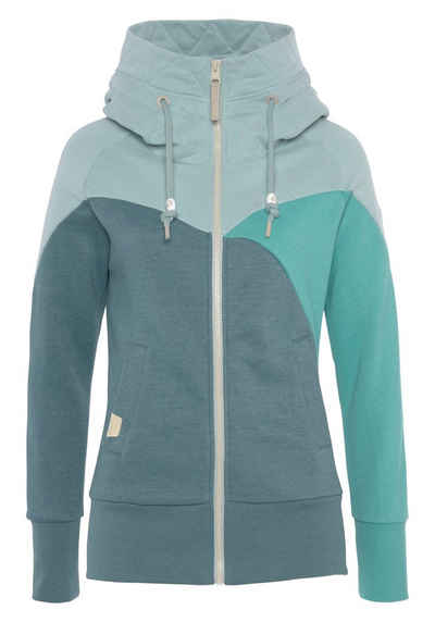 Ragwear Kapuzensweatjacke Sweatshirt CHELLI ZIP hochschließender Kragen mit Kapuze und Kordelzug