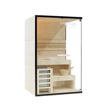 HOME DELUXE Sauna SHADOW - M, BxTxH: 120 x 120 x 190 cm, für bis zu 2 Personen, inkl. 3,6 kW Saunaofen, hochwertige Fichte