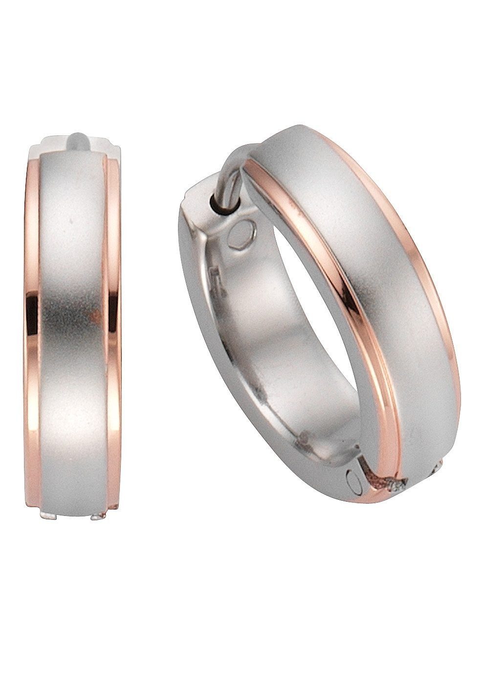 Firetti Paar Creolen Schmuck Geschenk Basic in Bicolor-Optik, Ø ca. 15,0 mm