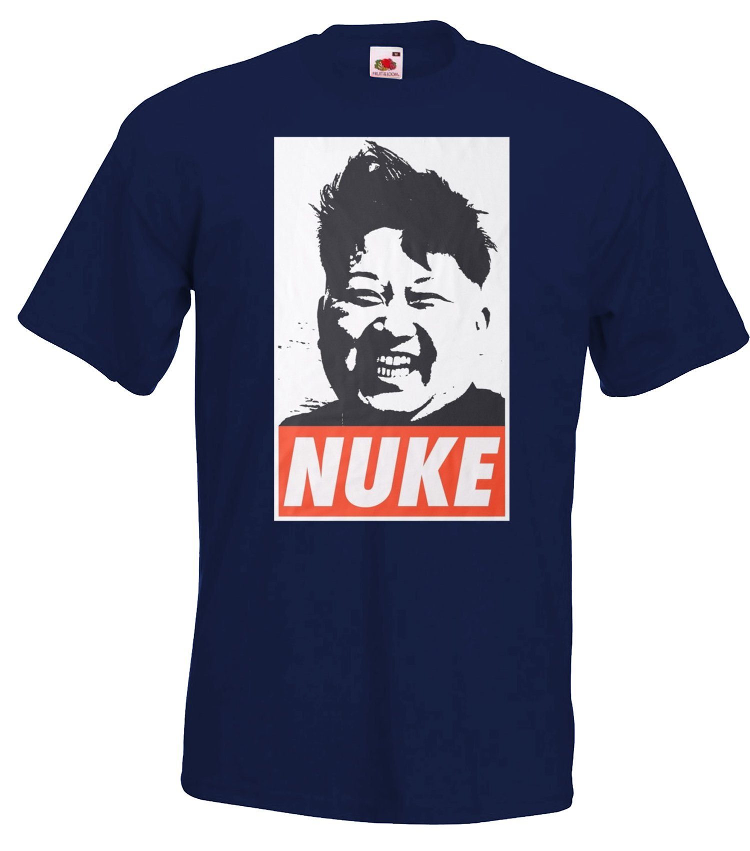Designz T-Shirt T-Shirt Herren Navyblau Youth mit Frontprint modischem Nuke