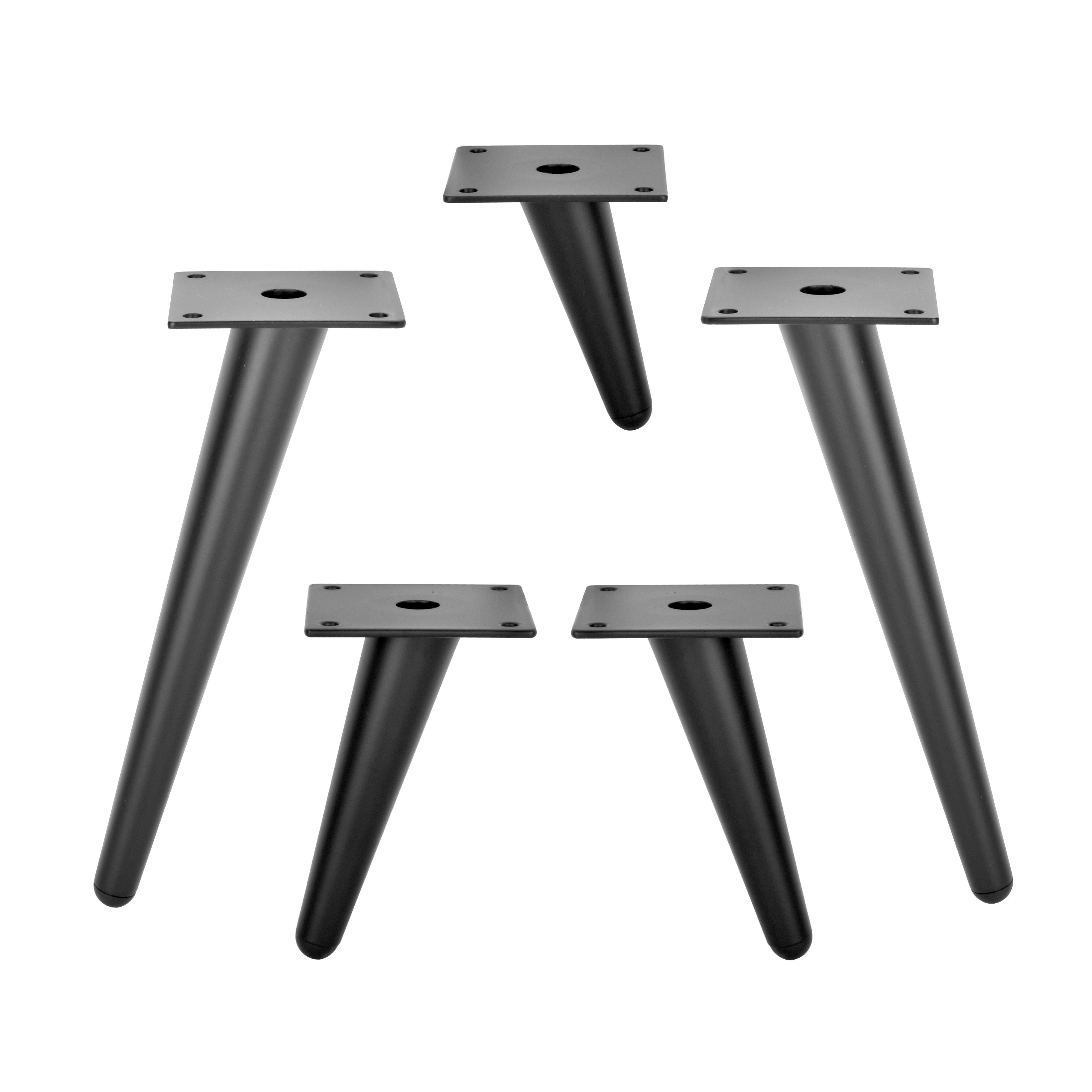 Prima-Online Möbelfuß Metallfüße schräg Schrankfuß aus Metal Sofafuß H:  10-23cm Schwarz matt