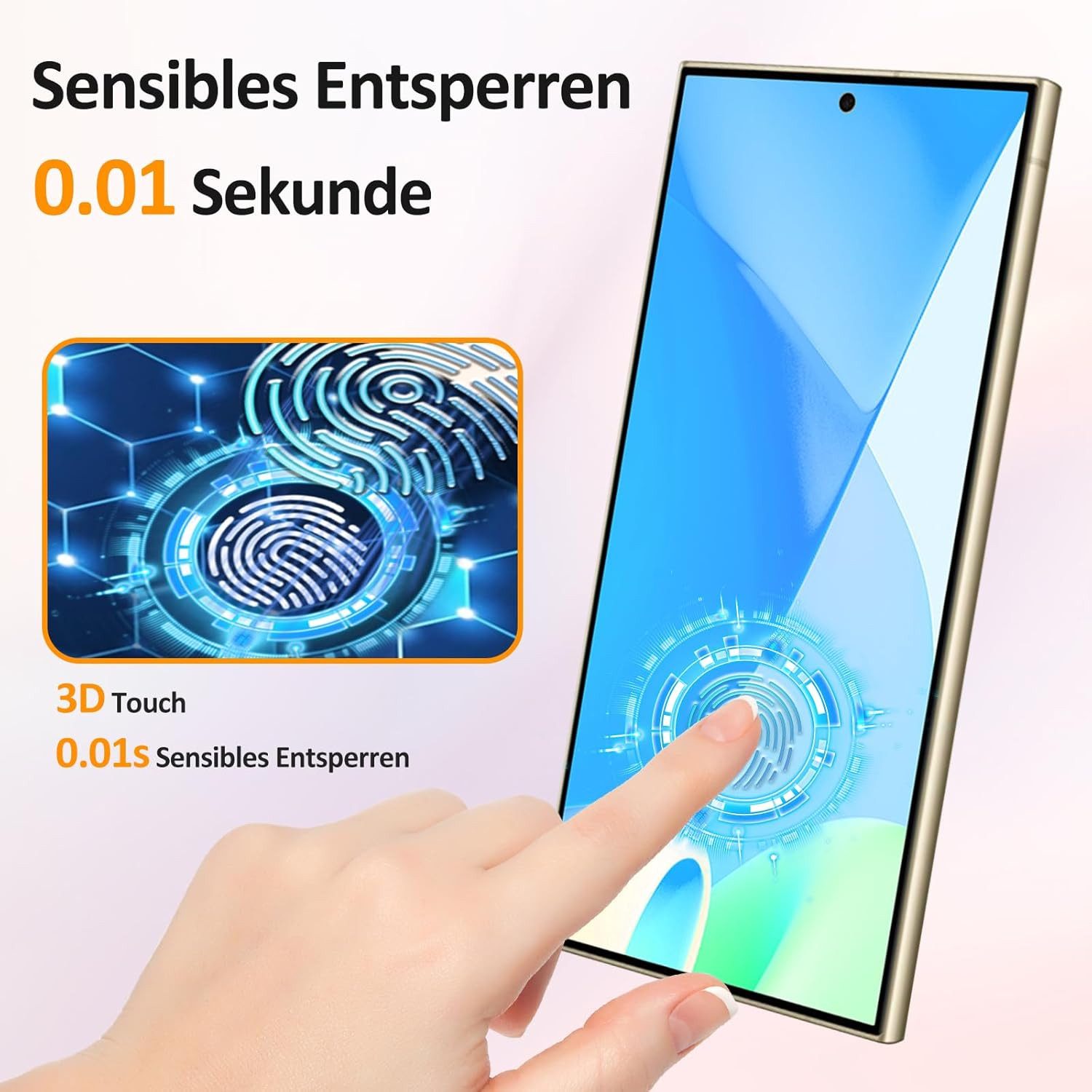 CLM-Tech Displayschutzglas 2X für Samsung Galaxy S26 Ultra - für Samsung Galaxy S26 Ultra, Panzerglas Folie - Blasenfreie Anbringung und kratzfest -, 2 Stück, A – Bild 4 von 5