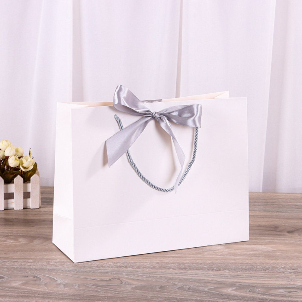 FELIXLEO Stück Papier Weiß 32*25*11cm mit Geschenkpapier 10 Geschenktüten Geschenktasche
