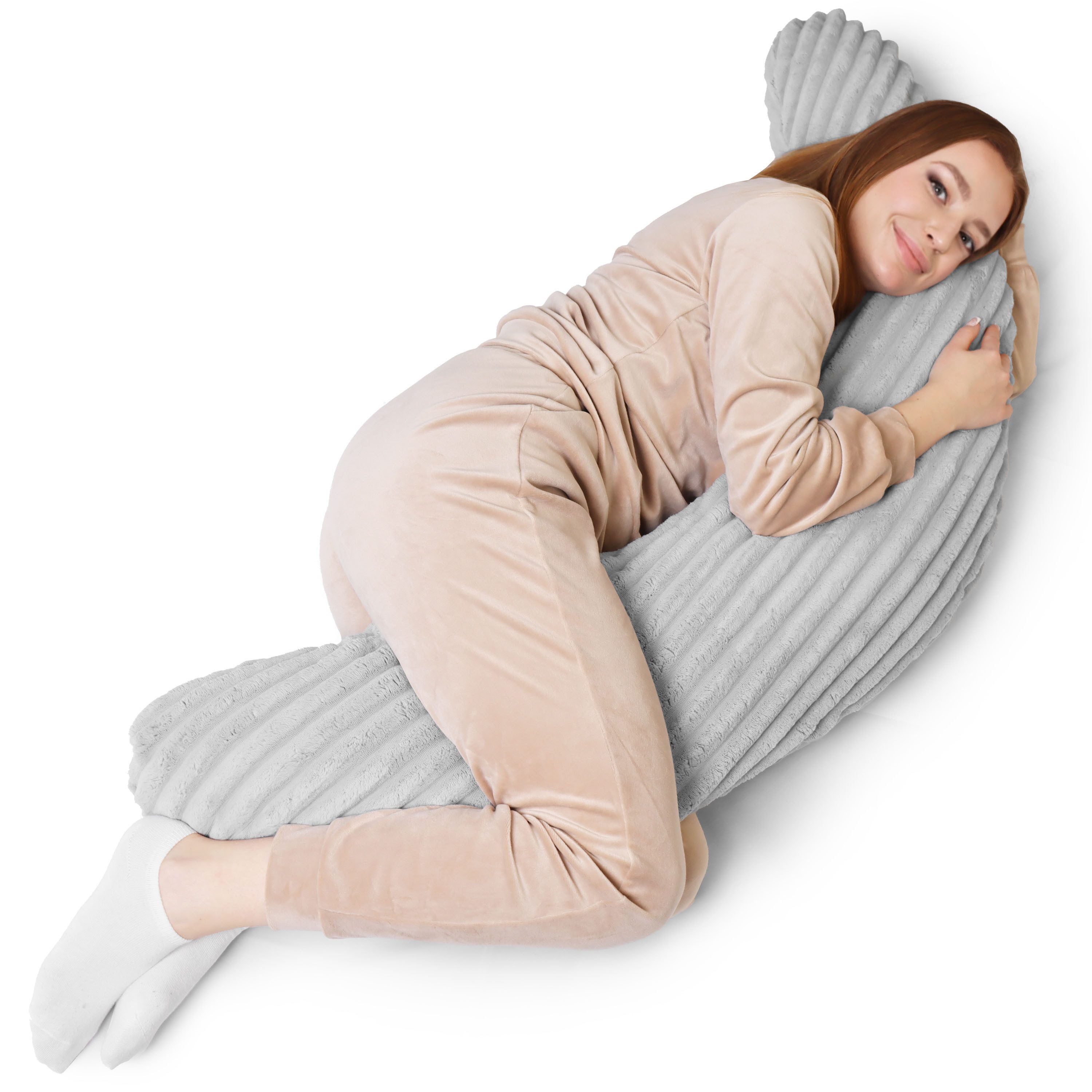 Amilian Stillkissen XXL 170 cm Schwangerschaftskissen Seitenschläferkissen U-Form, mit Bezug, weiche Füllung, geräuscharm, formstabil