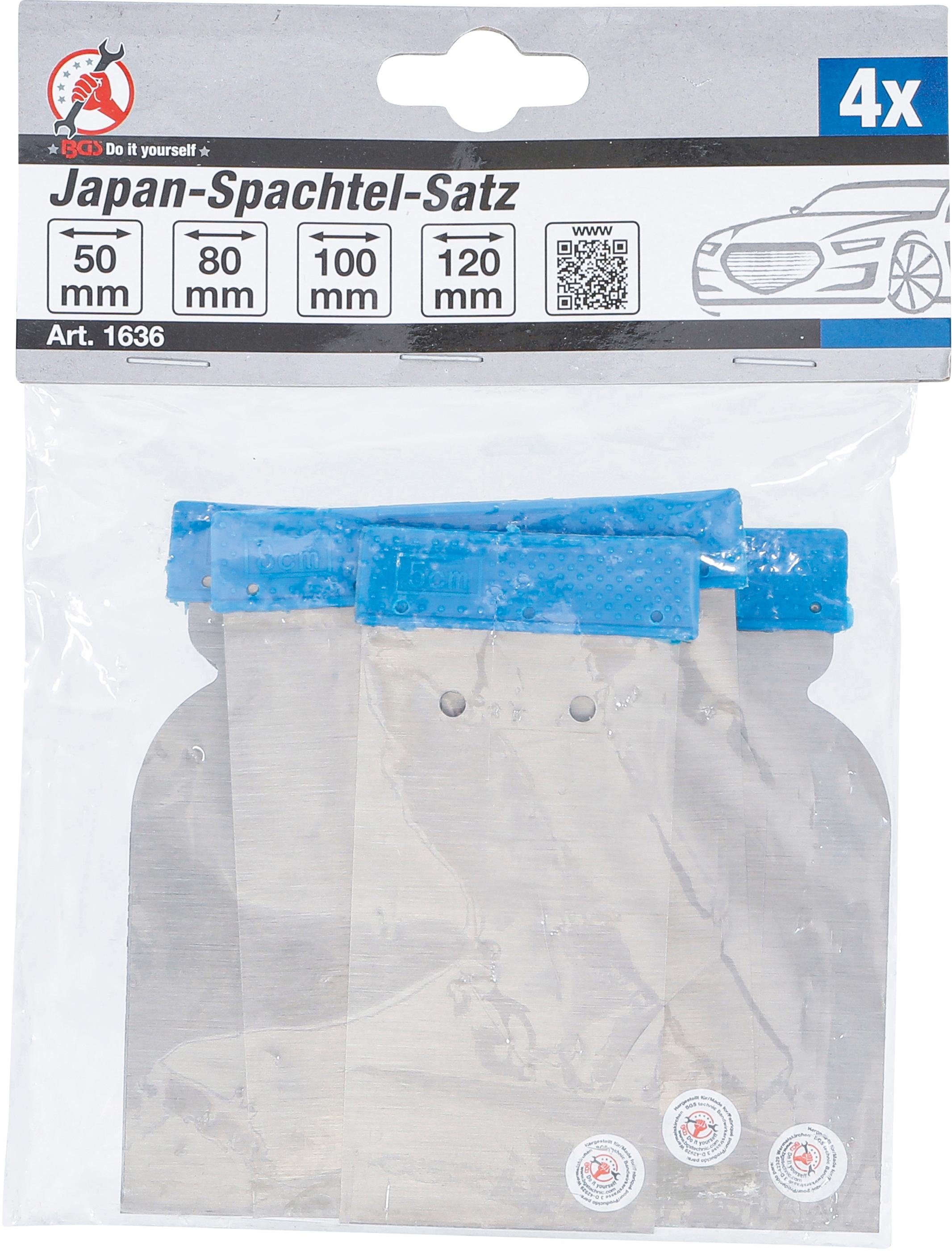 BGS technic Demontagewerkzeug Japan-Spachtel-Satz, Federbandstahl, / mm, 80 120 50 / 4-tlg. / 100