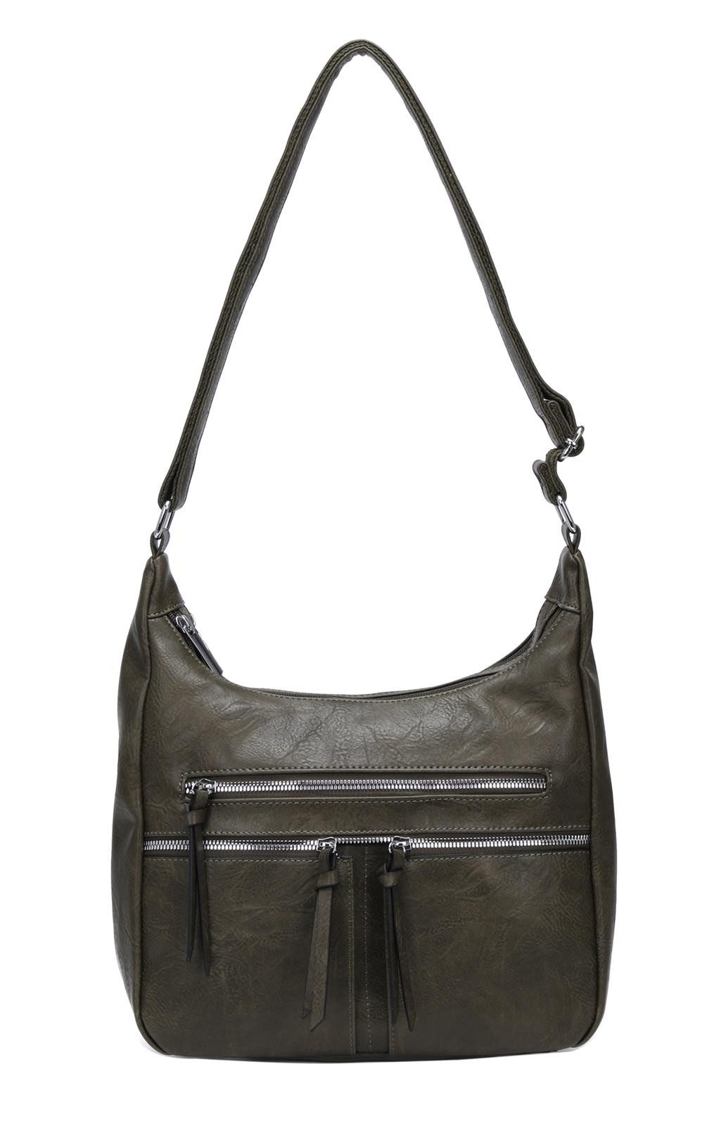 Schultertasche Damen Tasche Shopper Crossbody Umhängetasche Leder Optik City Bag