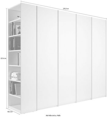 Müller SMALL LIVING Drehtürenschrank Modular Plus Variante 7 mit drei Anbauelementen, links oder rechts montierbarem Seitenregal