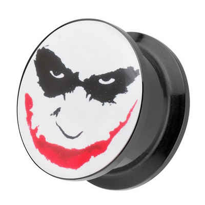 Taffstyle Plug Piercing Schraubverschluß Batman Joker Face Comic, Ohr Plug Flesh Tunnel Ohrpiercing Schraub Picture Crazy Motiv Batman