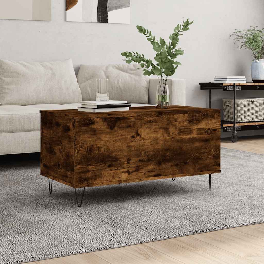 vidaXL Couchtisch Couchtisch Räuchereiche 90x44,5x45 cm Holzwerkstoff (1-St)