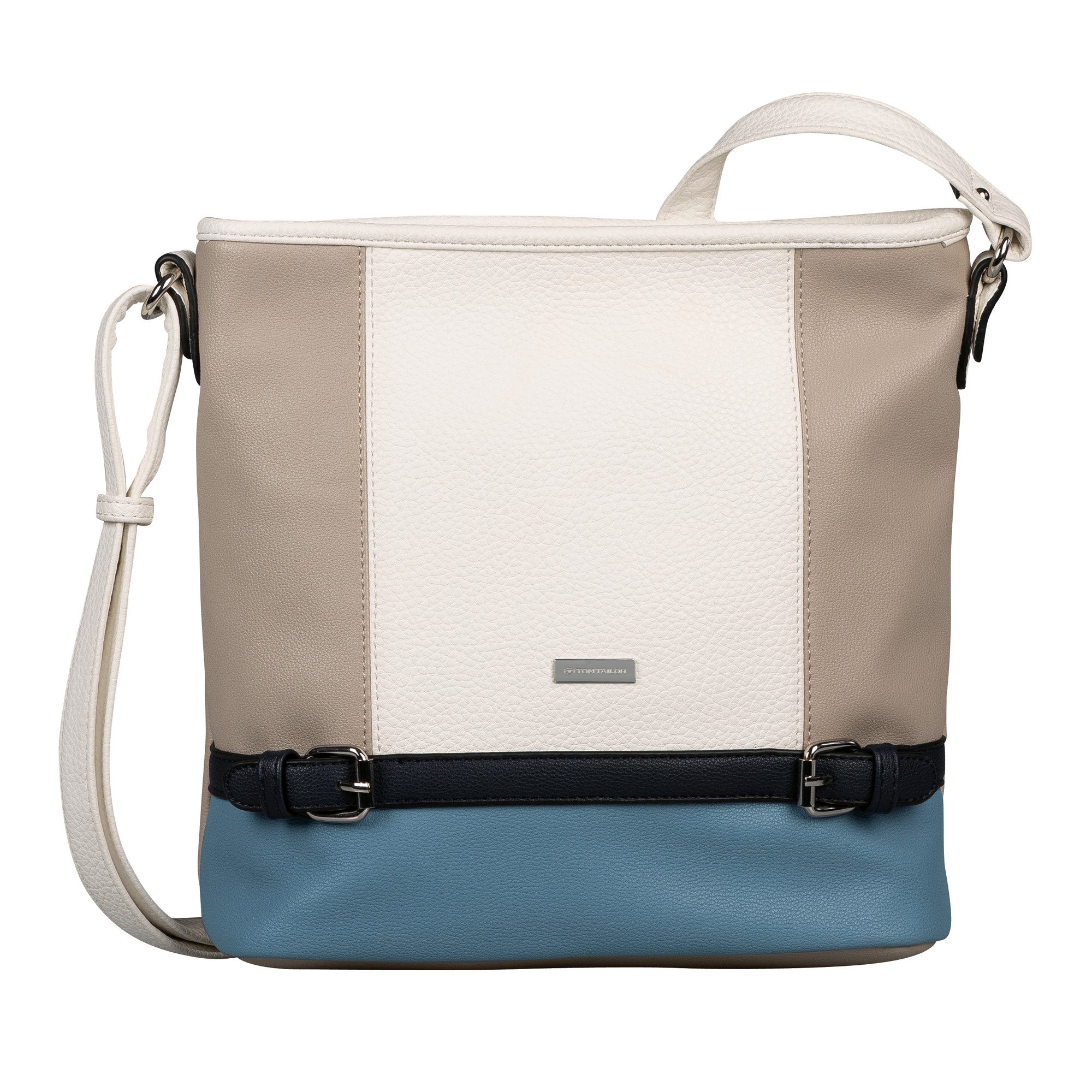TOM TAILOR Hobo Juna, aus soft genarbtem ledrigen Material mit glänzenden Metall-Accessoires