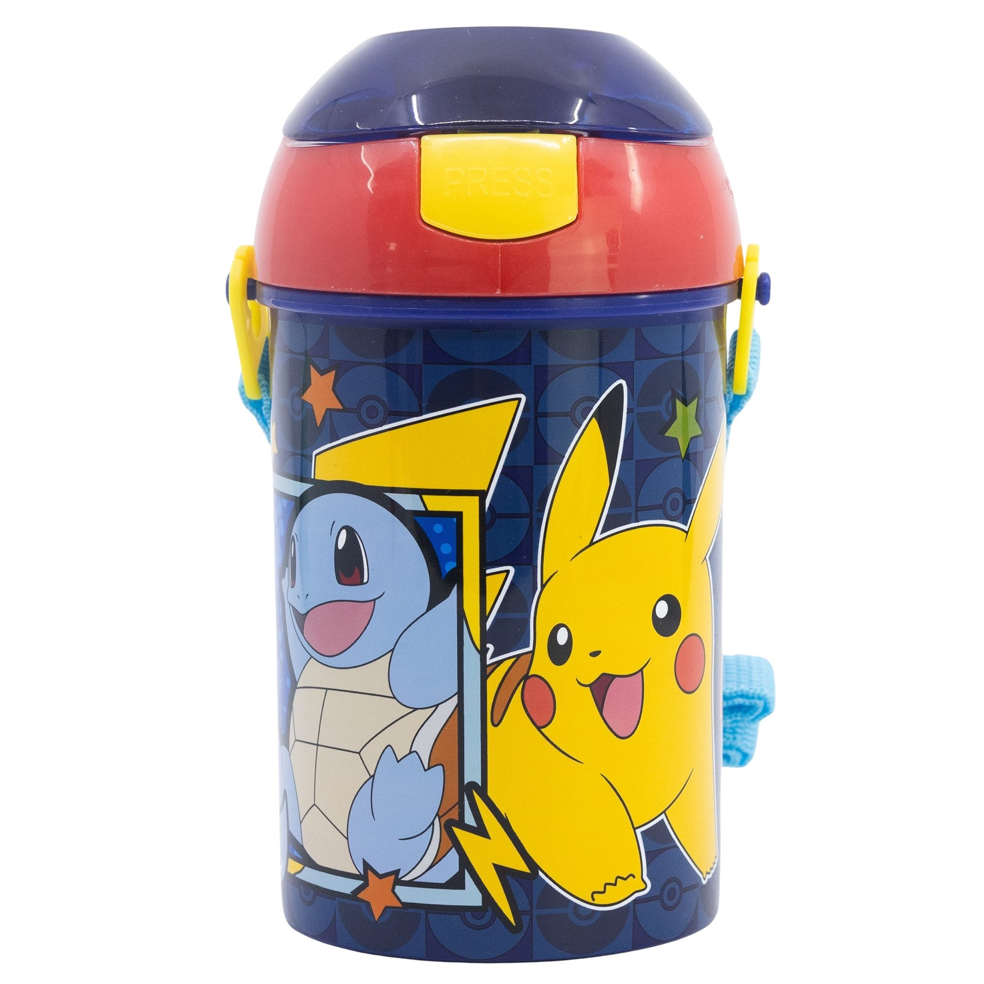 POKÉMON Trinkflasche Pokemon Pikachu Wasserflasche Flasche Tragegurt 450 ml