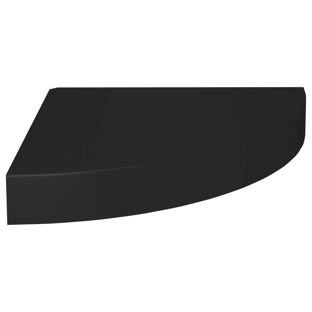 vidaXL Wandregal, Eck-Schweberegal Schwarz 25x25x3,8 cm MDF