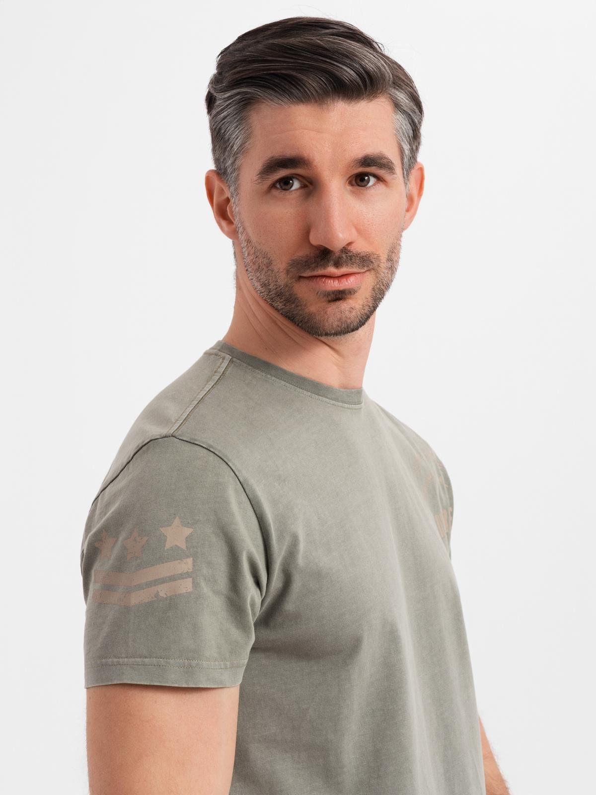 OMBRE Print-Shirt Bedrucktes Baumwoll-T-Shirt für Männer im Militärstil