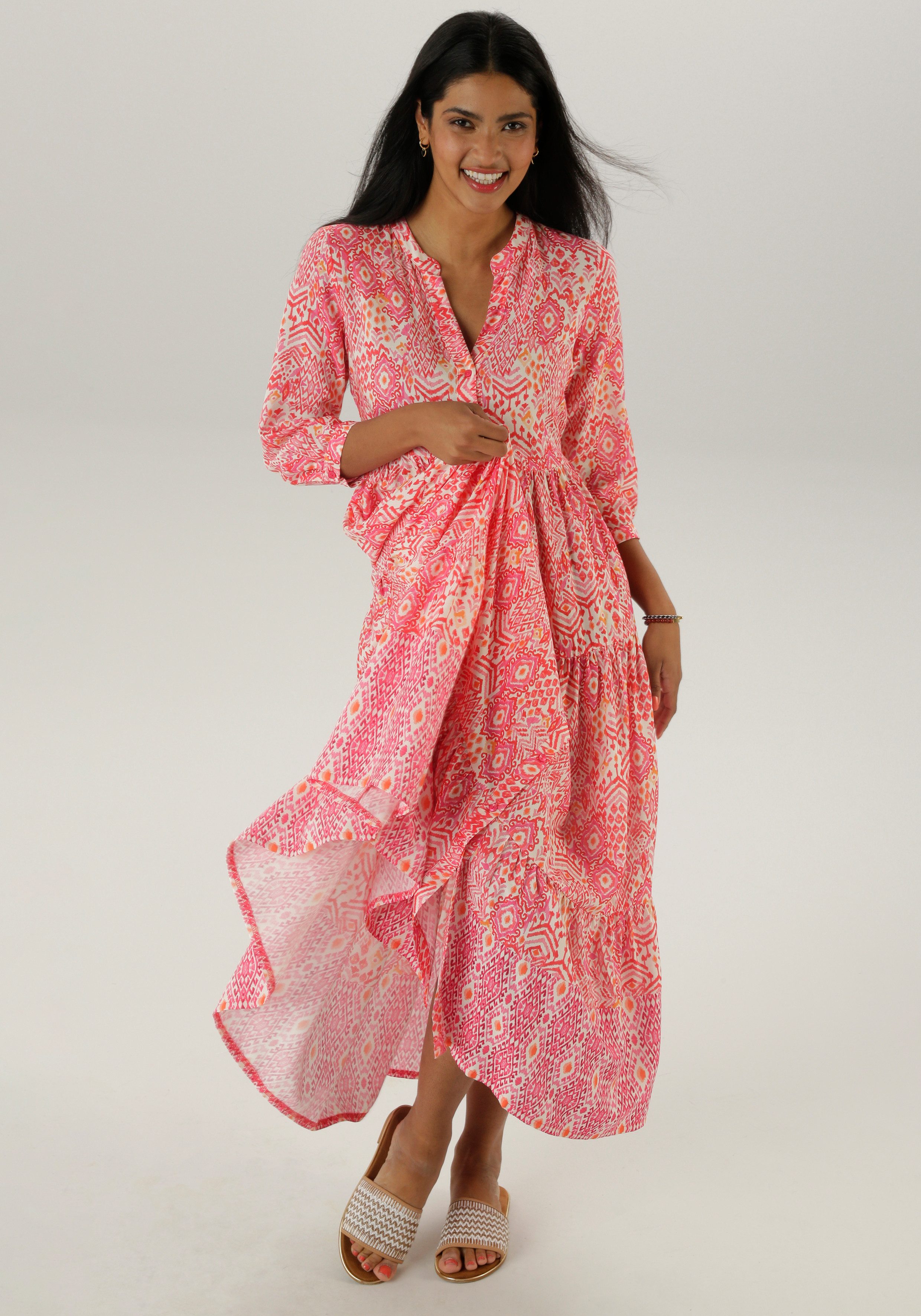 Aniston SELECTED Maxikleid mit frisch sommerlicher Ethno-Musterung günstig online kaufen