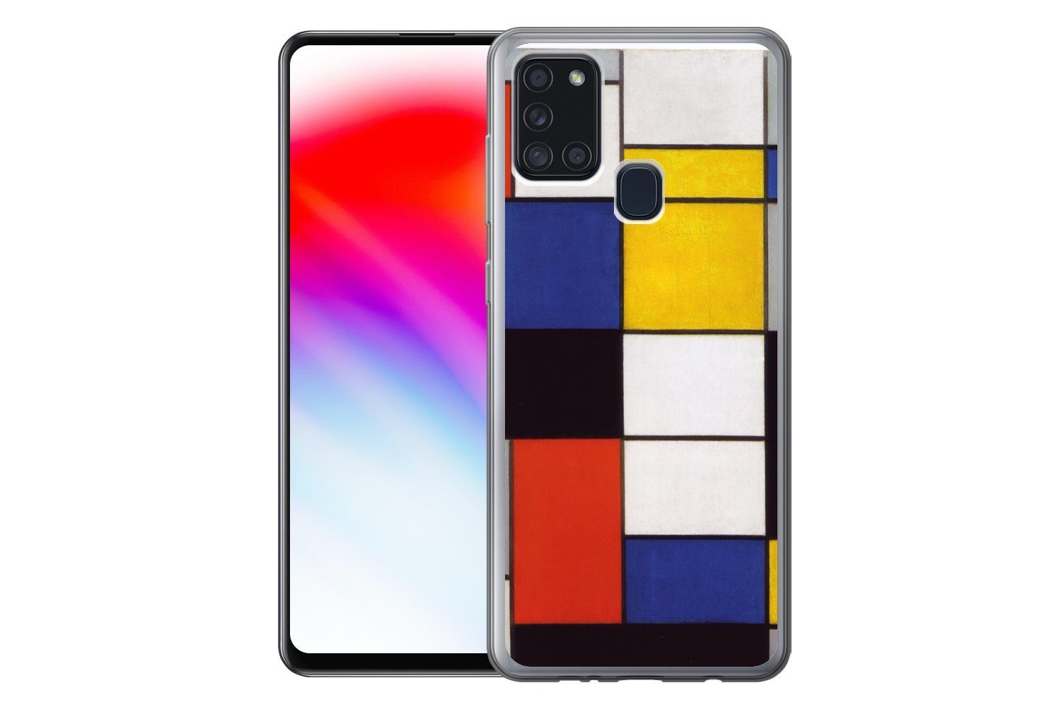 MuchoWow Handyhülle für Samsung Galaxy A21s Komposition A - Piet Mondrian, Smartphone-Bumper, Print, Handy Schutzhülle Dünn