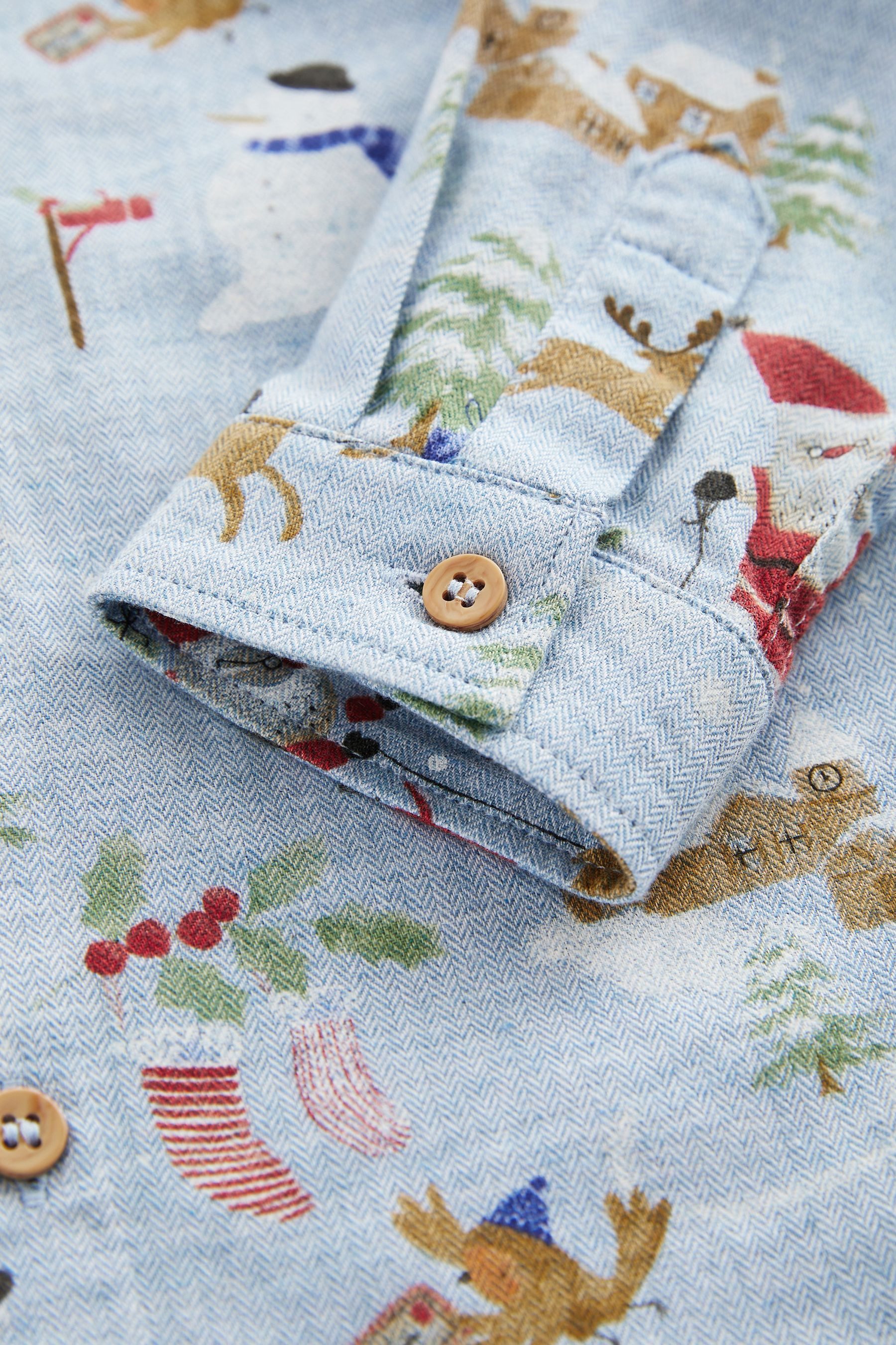 Next Long-Sleeved Shirt Long-Sleeved Christmas Shirt made from 100% Cotton (1-piece)