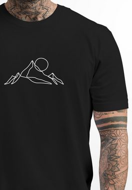 Neverless Print-Shirt Herren T-Shirt Berge Wandern Brustprint Aufdrucke Gebirge Outdoor mit Print